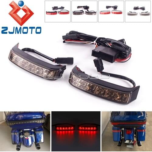 For Harley Custom Motorbike Rear Saddlebag Luggage Tail Light Motorcycle Red Led Turn Signal Brake Running Lamp Smoke Lens Cover