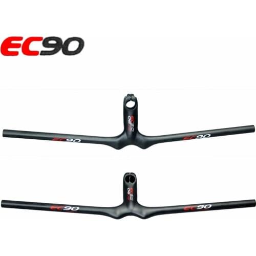EC90 2017 New 3K Matt Full Carbon MTB Bicycle handlebar Integrated with Stem mountain Flat handle Bike stem parts