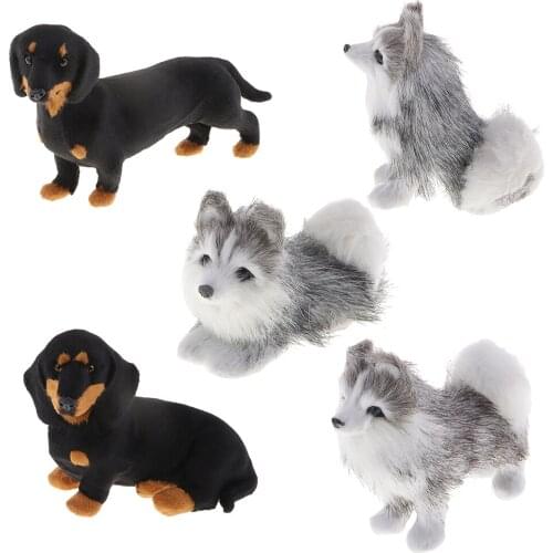 Simulation Dog Figurine Sculpture Statues for Home Crafts