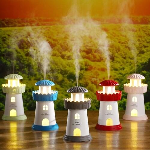 Creative Lighthouse Humidifier Mini USB Air Humidifier Home Office Desk Surface Panel Creative Gift