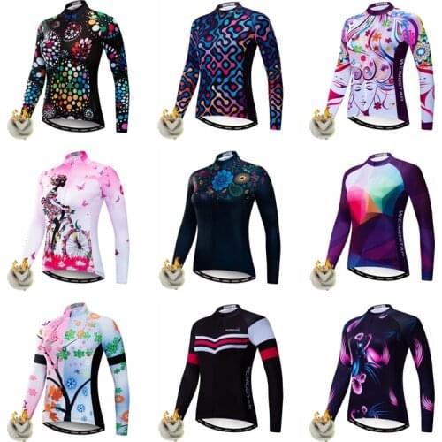 2021 Pro Team Women Cycling Jersey Long Sleeve Winter Thermal Fleece Bike Jersey Windproof Bicycle Jacket Warm Cycling Clothing