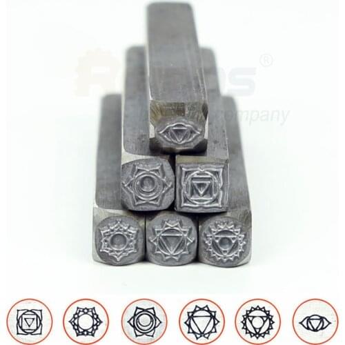 Customized MULADHARA/SAHASRARA/MANIPURA/VISHUDDHA/AJNA design metal jewelry stamp,HRC58-60 degree,6MM,produce time 5days