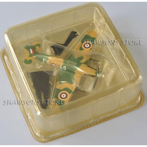 1:100 Scale Diecast Metal Historical Airplane Model Toy Hurricane MK II Fighter Aircraft Miniature Plane Replica