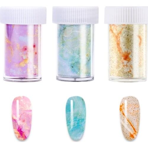 Marble Series Nail Foil Stickers Gradient Starry Sky Transfer Sticker Paper Sticker Decals DIY Tips Sticker Decoration