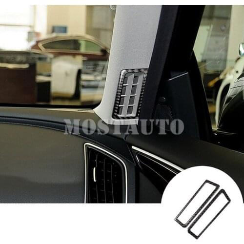 For Infiniti Q50 Carbon Fiber Front Pillar Air Vent Outlet Trim Cover 2013-2020 2pcs Car Accessories Interior Car Decor Car Trim