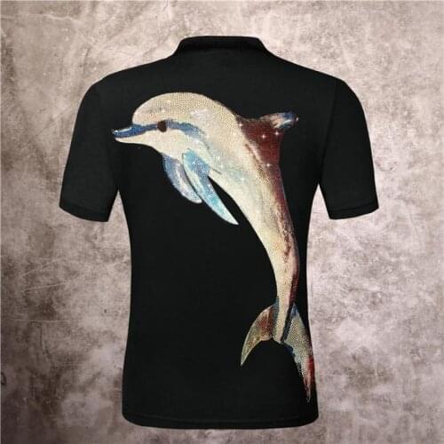 SHADAO New Solid Color Business Polo Shirt Men Tops 3D Diamond Embroidered PP Skull Polo Shirt Street Punk Style Sports Polo