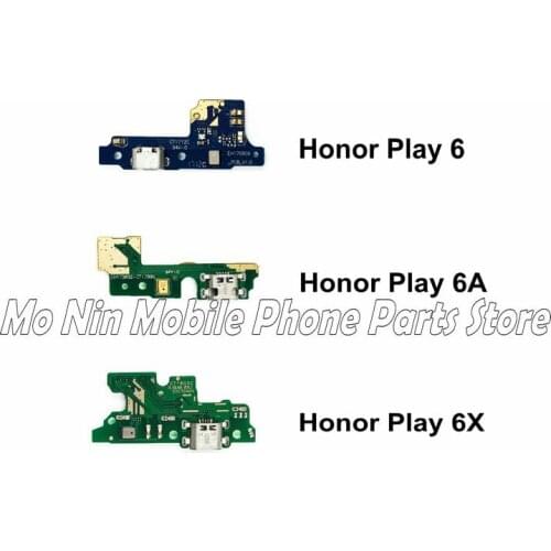 New Microphone Module+USB Charging Port Board Flex Cable Connector Parts For Huawei Honor Play 6 6A 6X Replacement