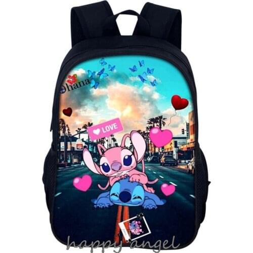 13 Inch Stitch 3D Print Children Backpack Student Schoolbag Boys and Girls Shoulder Bags Orthopedic Mochila