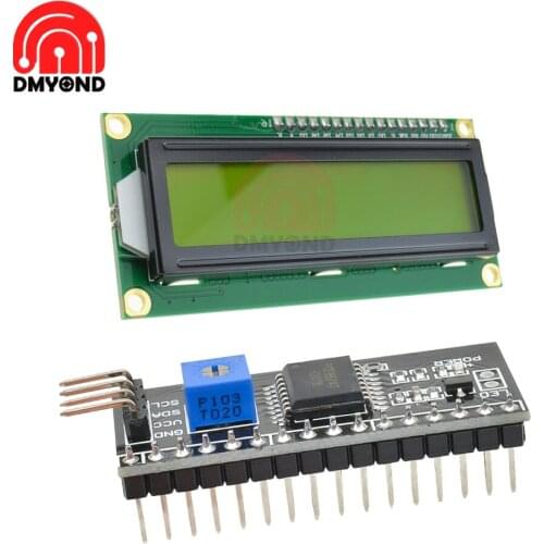 1602LCD I2c 5V + PCF8574T I2C IIC Expansion Board Support 1602LCD 2004LCD Yellow Screen 16x2 Character LCD Display Module Board