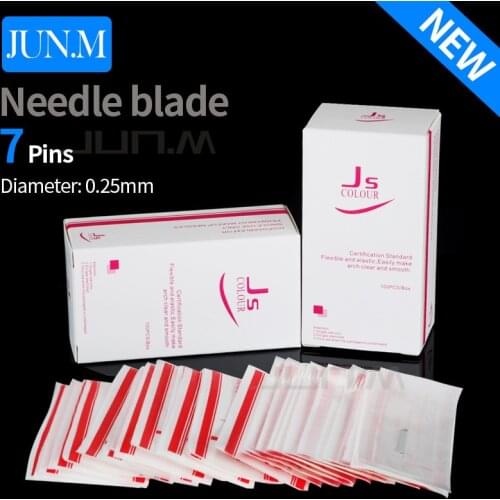 50Pcs Professional Tattoo Microblading Permanent Makeup Needles Blades Eyebrow Manual Bevel Flex 7 Pin For Microblading Pen