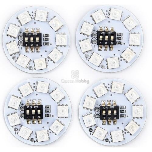Queen Hobby FPV RC Multicopter 7 Color RGB LED Round Plate 5050 X8-16V Led Light Board Navigation Light for Helicopter