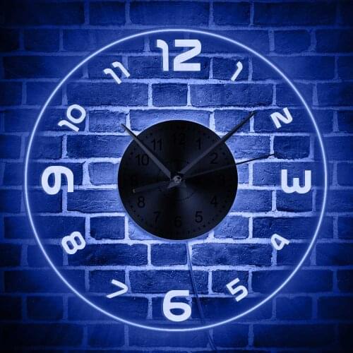 Morden Design Roman Numeral Multi Colors LED Sign Wall Clock Watch with LED illumination Cool Living Room Interior Decor Wanduhr