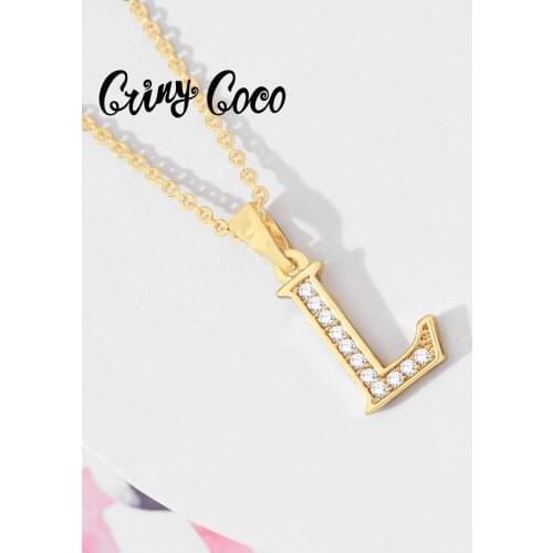 Luxury Gold Color Letter L Necklace 2020 New Arrival CZ Pendant Choker Fashion Party Wedding Jewelry Gift Necklaces for Women