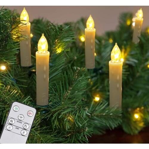 Christmas Candle Light With Timer Remote Control LED Electronic Candle Battery Powered Fake Candles For New Year Home Decoration