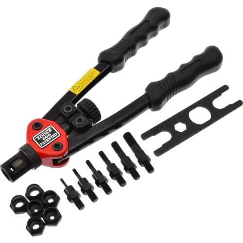 Manual Double Pull Rivet Nut Gun Riveting Auto Blind Riveting Tools 1pc Manual Riveter + Replacement Part M3 M4 M5 M6 M8 M10