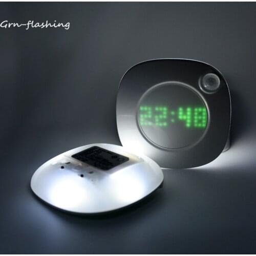 Dimmable LED Lamp Infrare Motion Sensor Night Light Alarm Clock for Childrens Wake Up USB Rechargeable Lights for Bedroom Corri