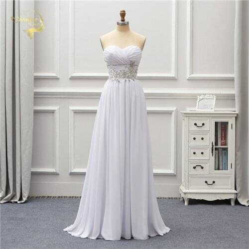 Jeanne Love Chiffon Beach Wedding Dresses 2020 Applique Lace Robe De Mariage Vestido De Noiva Bride Dresses Wedding Bridal Gowns