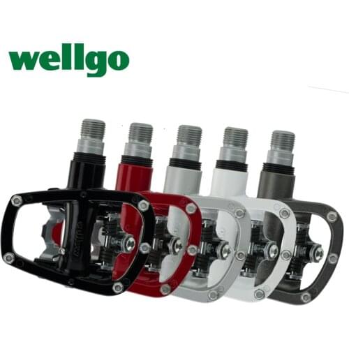 Wellgo R120B MTB Mountain Bike Clipless Pedals With Cleats SPD Compatible Bicycle Aluminum alloy Auto-lock self-locking pedal