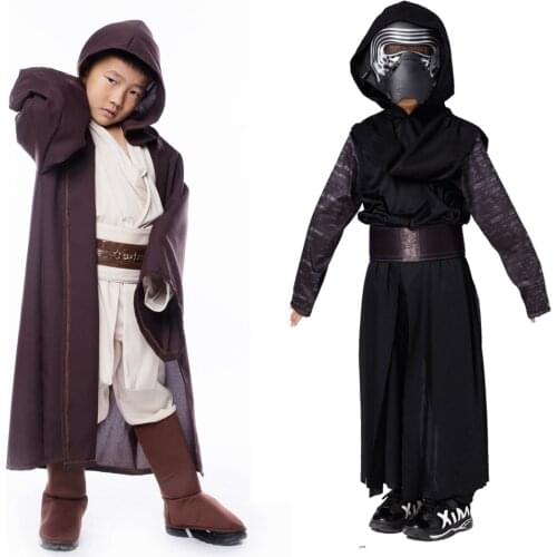 Wars Wars Jedi Warrior Full Set Costume Obi Wan Kenobi Costume Tunic For Children Kids Boys Kylo Ren Cosplay Halloween Costume