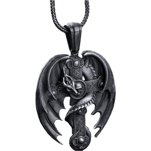 Catholic Jesus Christ on INRI Cross Pendant Stainless Steel Crucifix Necklace LX9E