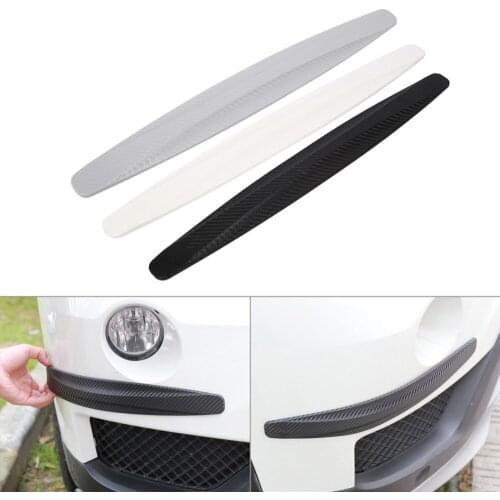 1 Pair Bumper Protector Carbon Fiber Style Front&Rear Bumper Protector Corner Guard Scratch Sticker Black/White/Gray