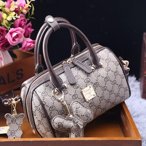 Genuine Leather Women Bostons 2021 New Fashion Retro Plaid Single Shoulder Bags Ladies Designer Purses and Handbags Sac Luxe Cc