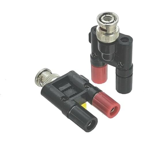1Pcs Adapter BNC Male Plug to Dual Banana Female Jack RF connector Coaxial Test converter