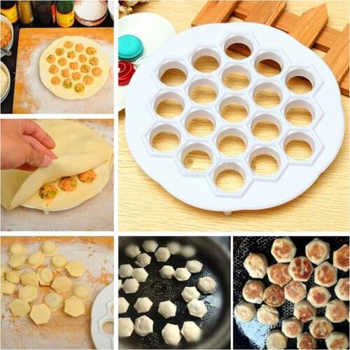 1pcs White Dumpling Mold Maker Dough Press Dumpling 19 Holes Dumplings Maker Mold Cooking Kitchen Pastry Tools DIY Ravioli Maker