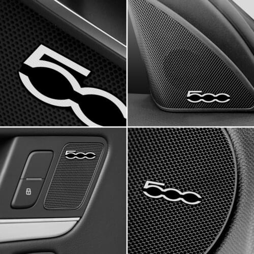 10pcs 3D aluminum speaker stereo speaker badge emblem Sticker for Fiat 500 Abarth Auto Stickers Accessories
