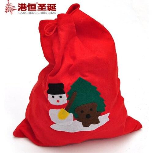 Christmas Santa Claus Gift Bags Christmas Decorations for Home Christmas ornaments 2016 Large Santa bags 3pcs/lot Free Shipping