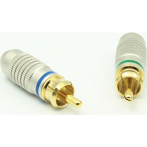 4ocs High Quality Gold Plated RCA Plug A/V Connector HIFI Connector Diy AMP DVD CD player speaker Interconnect Audio Cable 6mm