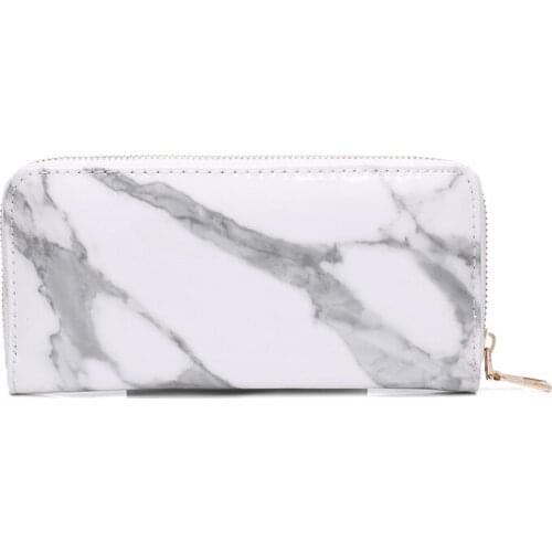 10PCS / LOT Ladys Wallet Elegant Handbag Long Zipper Marble Pattern Money Bag Card Holder Women Large Wallet cheque Purses