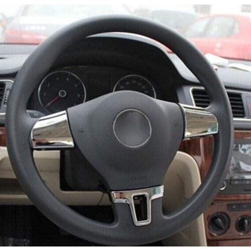 ABS Chrome For Touran 2009 2010 2011 2012 2013 2014 2015 Accessories Car Steering Wheel Button Frame Cover Trim Sticker Styling