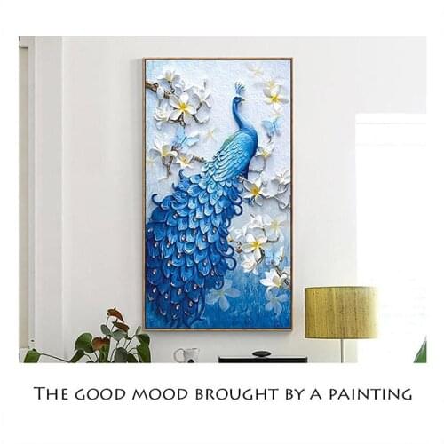 5D DIY Diamond Painting New 2021 Peacock Rhinestone Living Room Point Sticker Crystal European Cross Stitch Embroidery XN1444