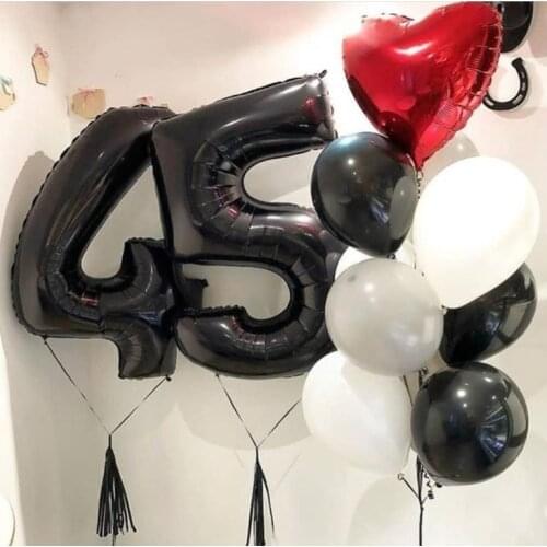 40inch black Balloon Banner 18 21 30 40 50 60 Birthday Party Decoration Adult Birthday Letter Number Foil Balloon Kids Globos