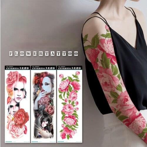 Large Arm Waterproof Temporary Tatto Sticker Full Arm Large Size Arm Tatoo Flash Fake Tattoo Sleeve for Men Women Girl wholesale