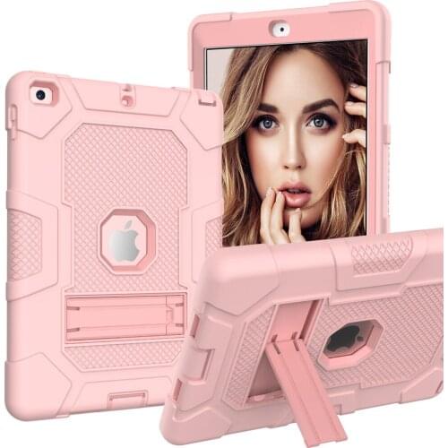 For Apple iPad 9.7 2018 6th (A1893 A1954) 5th (aA1822 A1823) Case Hand Holder Armor Heavy Duty Case Kids Tablet Case + Film+Pen