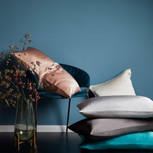 100% Pure Silk Pillowcase Beauty Chinese Natural Luxury Gray Women Silky Healthy Pillow Case 50x70cm King Queen for Gift 1pcs