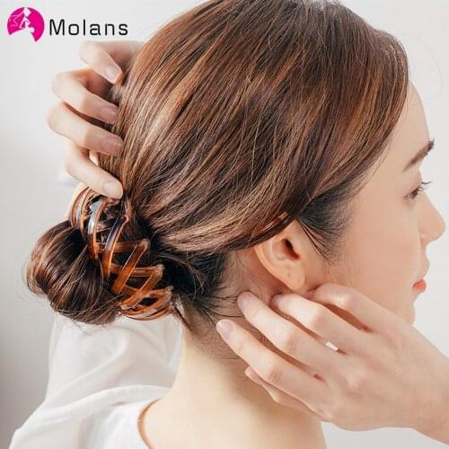 Molans Color Hair Claws Horsetail Buckle Hair Clip Bird Nest Expanding Hair Accessories Girls Ponytail Hairpin Barrette Headwear