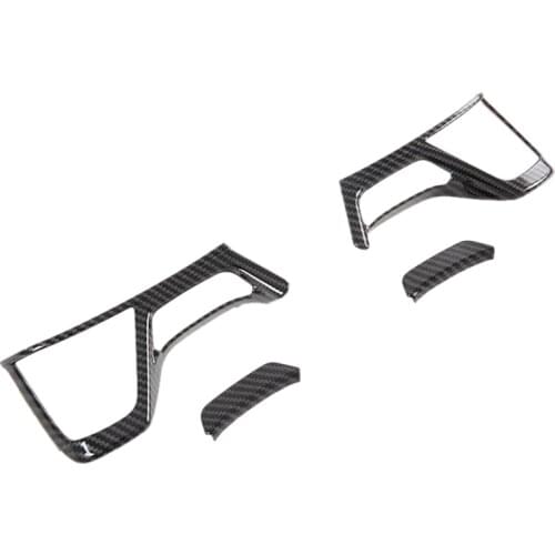 For Mitsubishi Pajero Sport 2020 4PCS Carbon Fiber ABS Car Interior Steering Wheel Cover Trim Moldings Car Styling