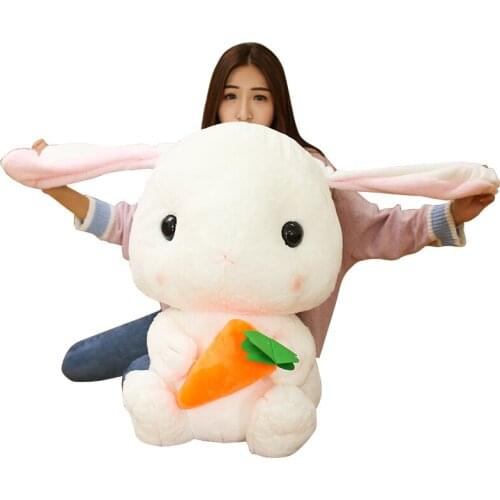 Dorimytrader 30'' / 75cm Giant Rabbit Toy Stuffed Soft Plush Lovely Cartoon Bunny Doll 2 Models Nice Gift Free Shipping DY60478