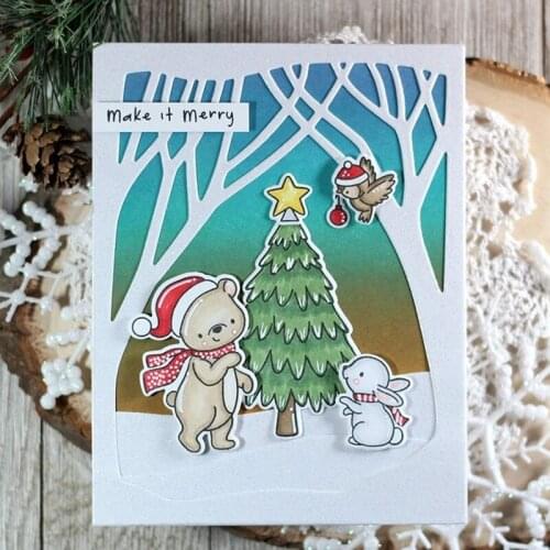 Winter forest background Metal Cutting Dies New Stencils for DIY Scrapbooking DIY Paper Cards Craft Making Craft Decoration