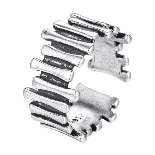 GinaDeer Retro Irregular Vertical Stripes Ring Ins Cold Wind Make Old Ring Creative Trendy For Women Jewelry Female Anillo