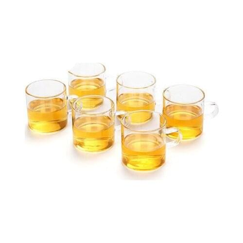 Hot!! Thicker Transparent glass cup Small mouth tea cup Kung Fu tea set Heat-resistant glass 6 pieces Free Shipping