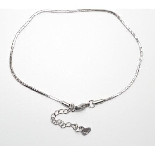 Exquisite Snake Chain Anklet 304 Stainless Steel Silver Color Anklet Bracelets for Women sandals Jewelry 23cm(9") long, 1 Piece