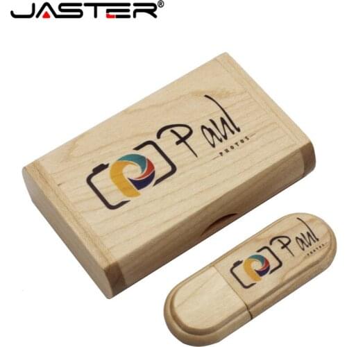 Maple wooden USB+ box usb flash drive pendrive 4G 8GB 16G 32GB 64GB photography wedding gift (1 PCS free Color printing LOGO)
