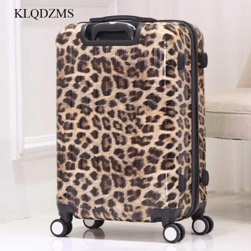 KLQDZMS 20’’24’’28’’ Inch Sexy Wheeled Suitcase Trolley PC Cabin Rolling Luggage Retro Fashionable Box