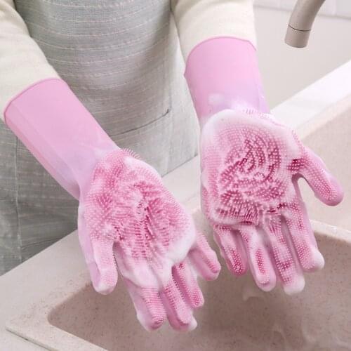Kitchen Accessories Silicone Gloves Cleaning Brush Dishwashing Fruit Vegetable Cutlery Kitchenware Brushes Tools Kitchen Gadgets