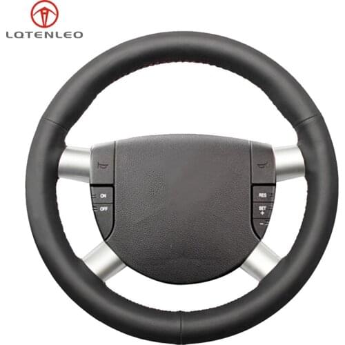 LQTENLEO Black Smooth Artificial Leather Hand-stitched Car Steering Wheel Cover For Ford Mondeo Mk3 2002 2003 2004 2005 2006