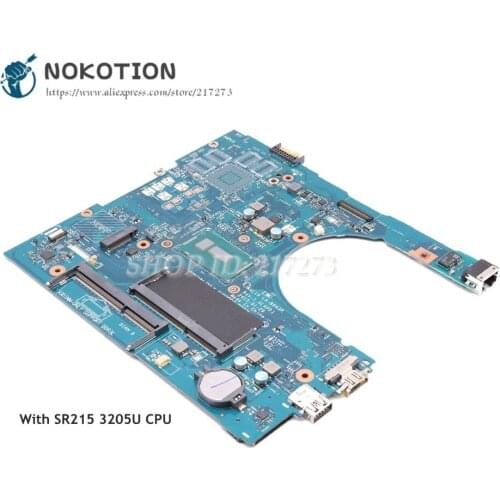 NOKOTION For Dell Inspiron 5458 5558 5758 Laptop Motherboard SR215 3205U CPU CN-0NRNP9 0NRNP9 AAL10 LA-B843P MAIN BOARD